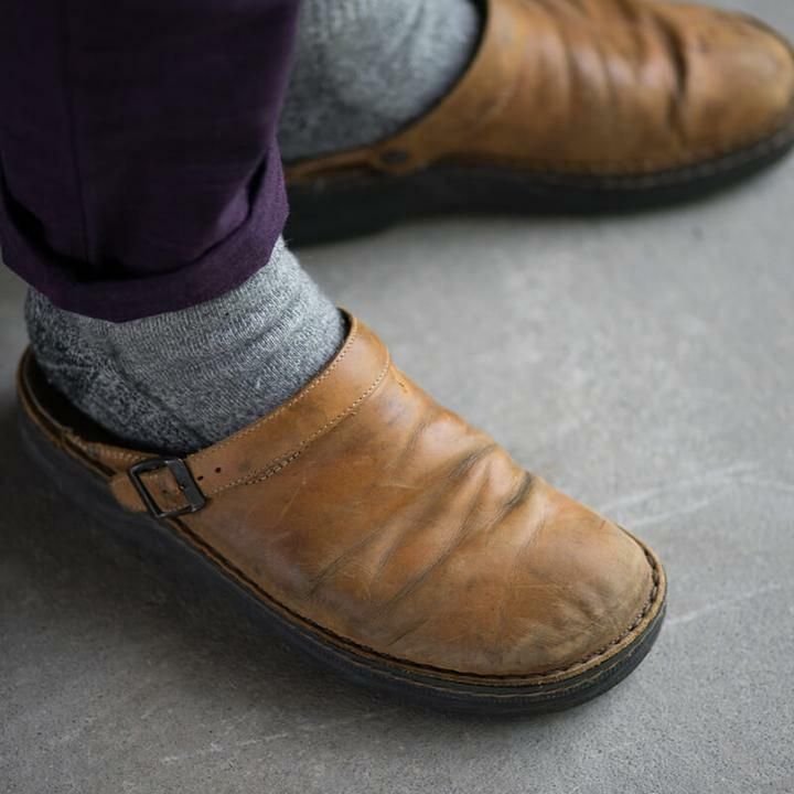 Herren Gartenclogs | Lederlook | Robust | Einsteig | Unterstützende Sohle-Luzern Mode