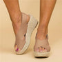 Keilsandaletten Damen Sommermode mit Komfortsohle-Braun-35-Luzern Mode