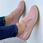 Damen Sneakers | Slip-On | Gummi Sohle | Veganes Leder | Sportlich-Rosa-35-Luzern Mode