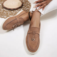 Damen Loafers Slip-On Leder Schuhe für Frühling und Herbst-Braun-36-Luzern Mode