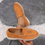Damen Loafers Slip-On Leder Schuhe für Frühling und Herbst-Orange-36-Luzern Mode