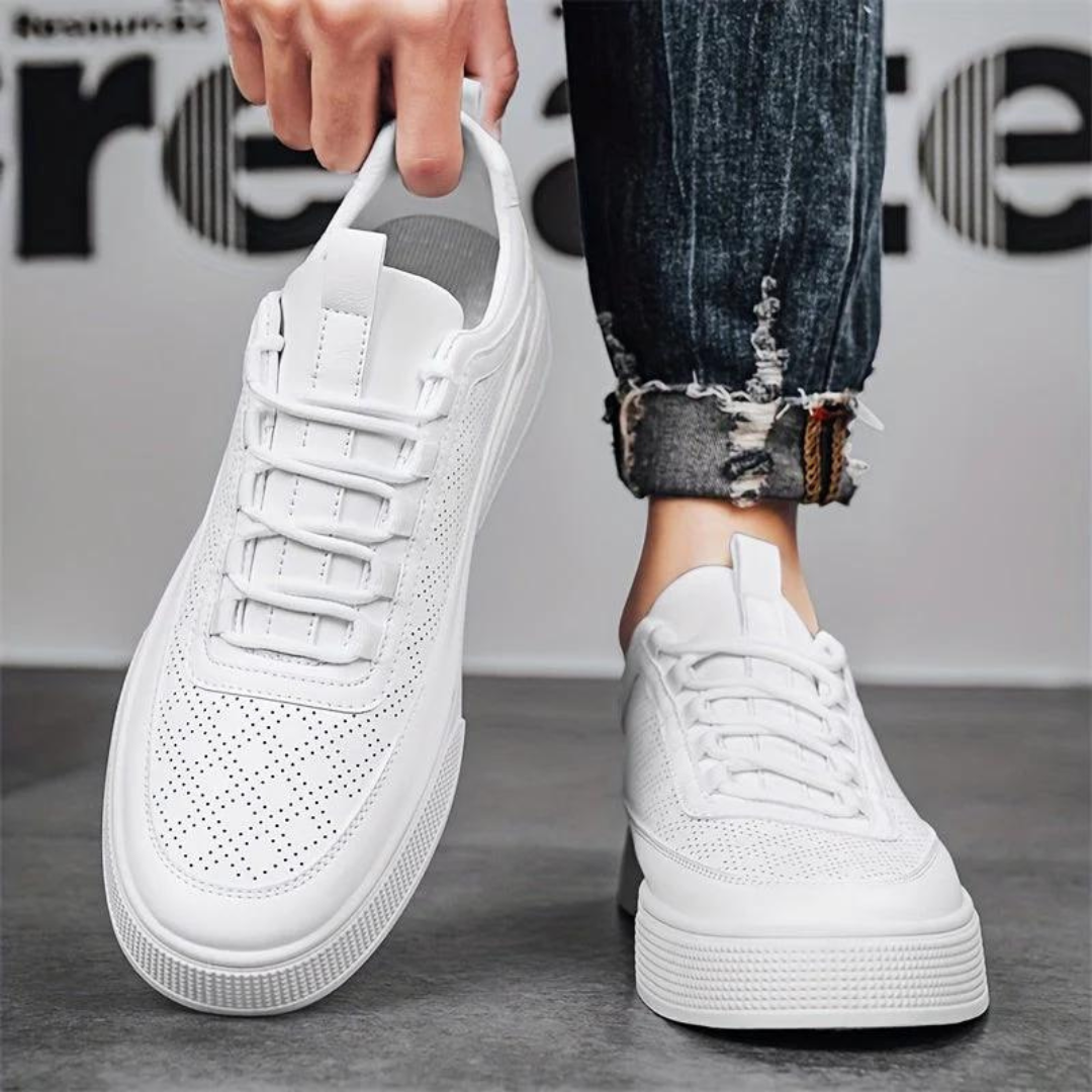 Herren Sneaker Leder Atmungsaktiv Bequem Rutschfest-Luzern Mode