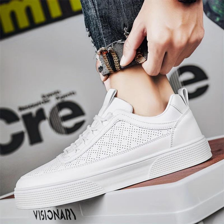 Herren Sneaker Leder Atmungsaktiv Bequem Rutschfest-Luzern Mode