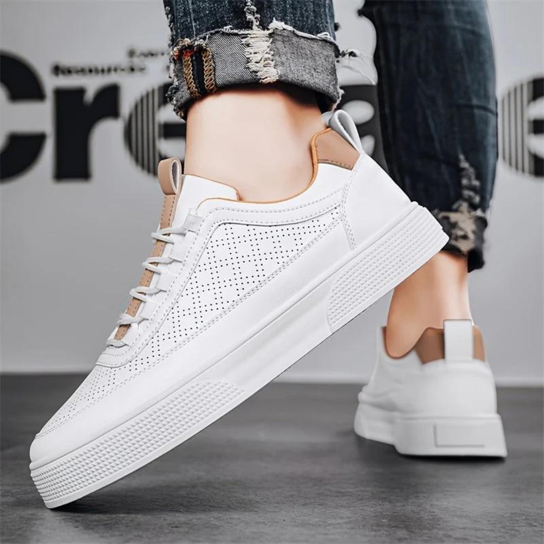 Herren Sneaker Leder Atmungsaktiv Bequem Rutschfest-Luzern Mode