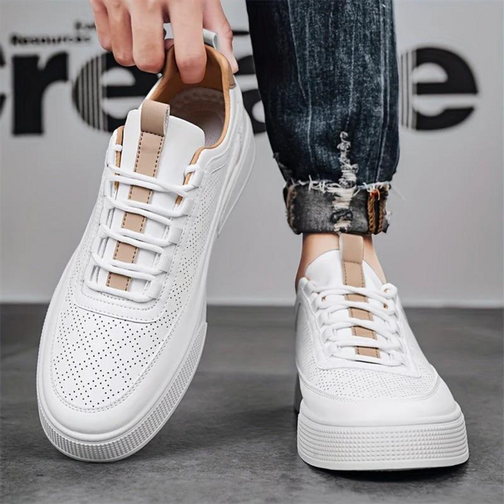 Herren Sneaker Leder Atmungsaktiv Bequem Rutschfest-Luzern Mode