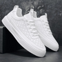 Herren Sneaker Leder Atmungsaktiv Bequem Rutschfest-Weiß-39-Luzern Mode