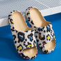 Hausschuhe | Breiter Riemen | Slip-On | Stoßdämpfend | EVA-Schaum | Flexibel-Leopard-34/35-Luzern Mode