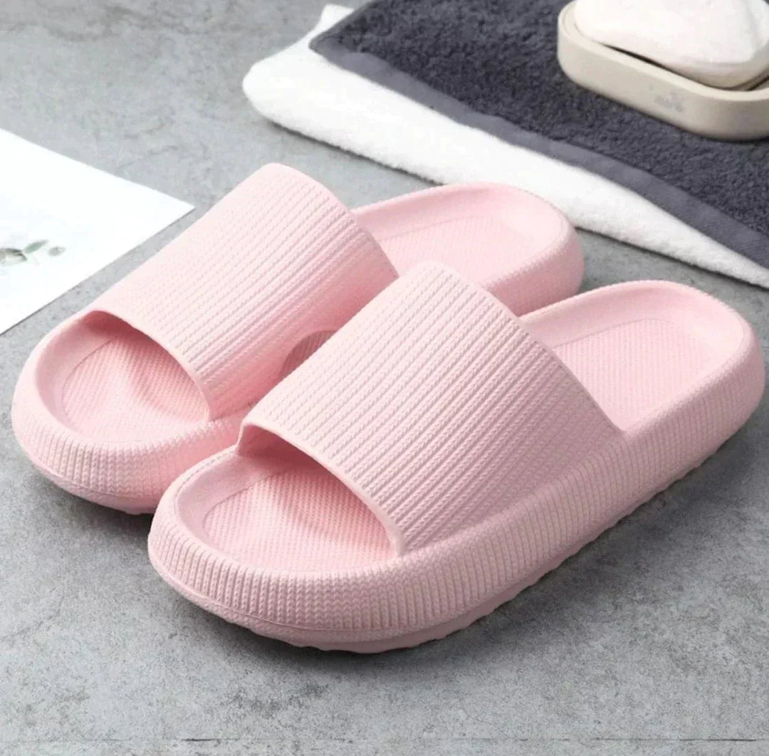 Hausschuhe | Breiter Riemen | Slip-On | Stoßdämpfend | EVA-Schaum | Flexibel-Rosa-34/35-Luzern Mode