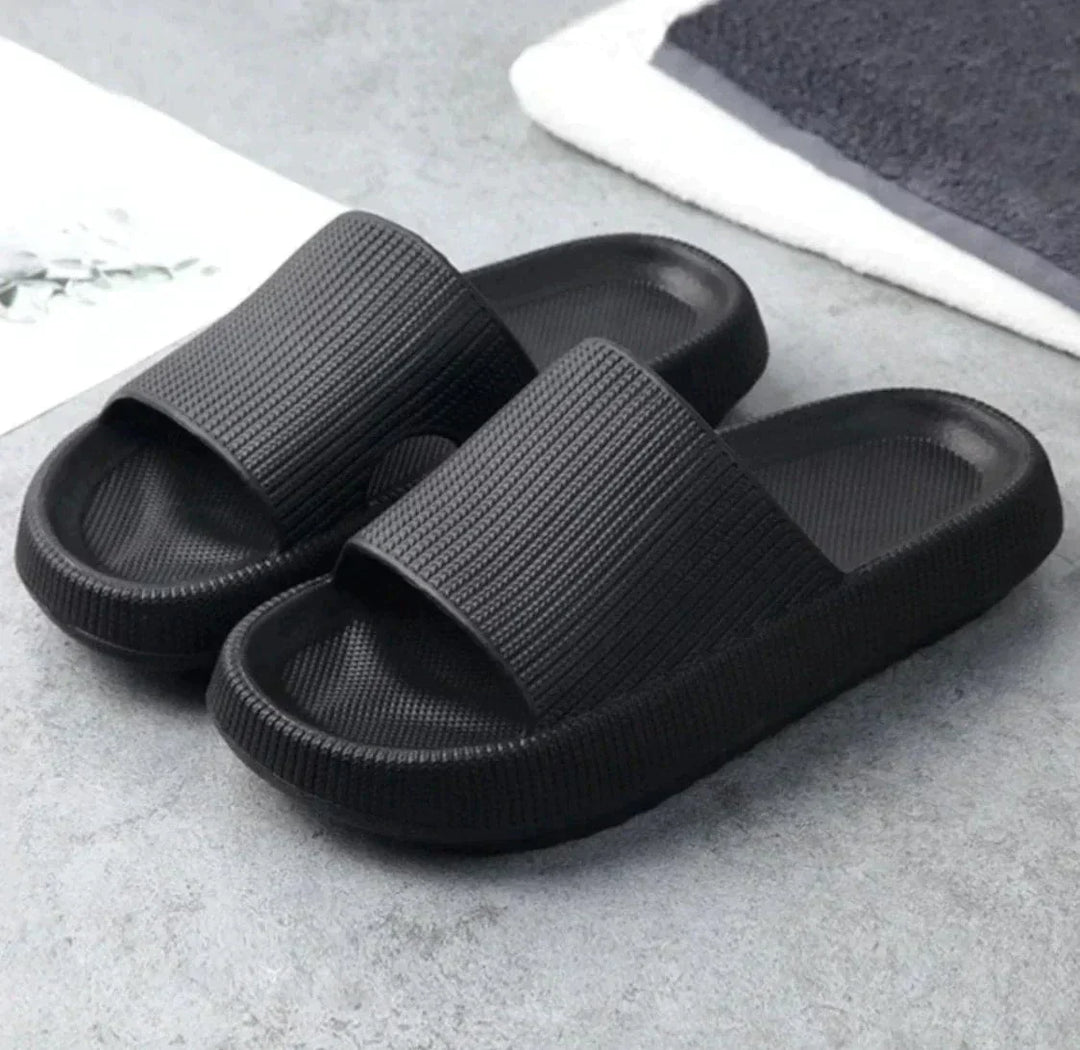 Hausschuhe | Breiter Riemen | Slip-On | Stoßdämpfend | EVA-Schaum | Flexibel-Schwarz-34/35-Luzern Mode
