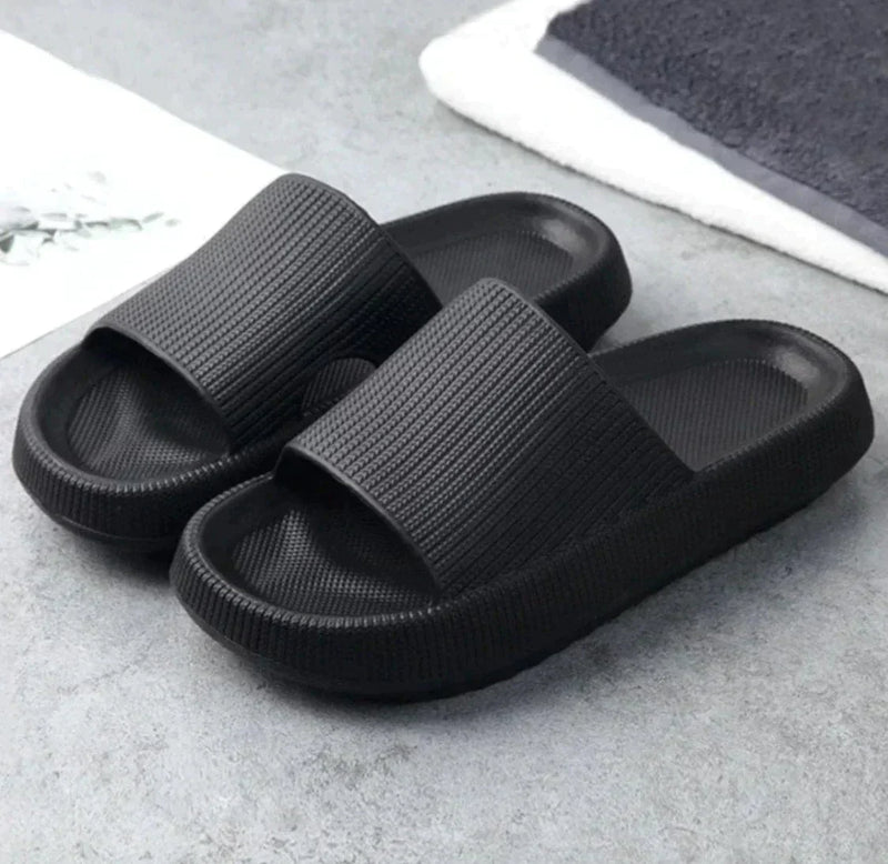 Hausschuhe | Breiter Riemen | Slip-On | Stoßdämpfend | EVA-Schaum | Flexibel-Schwarz-34/35-Luzern Mode