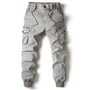 Herren Cargo Hose Baumwolle mit Taschen und Kordelzug-Hellgrau-29-Luzern Mode