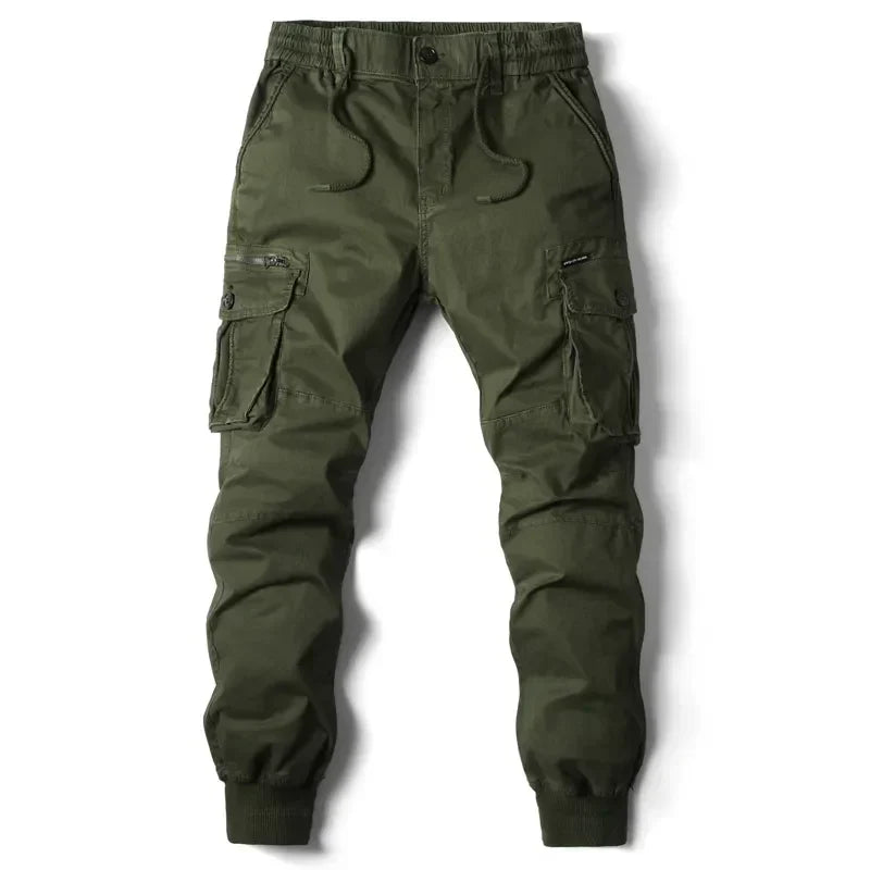 Herren Cargo Hose Baumwolle mit Taschen und Kordelzug-Luzern Mode