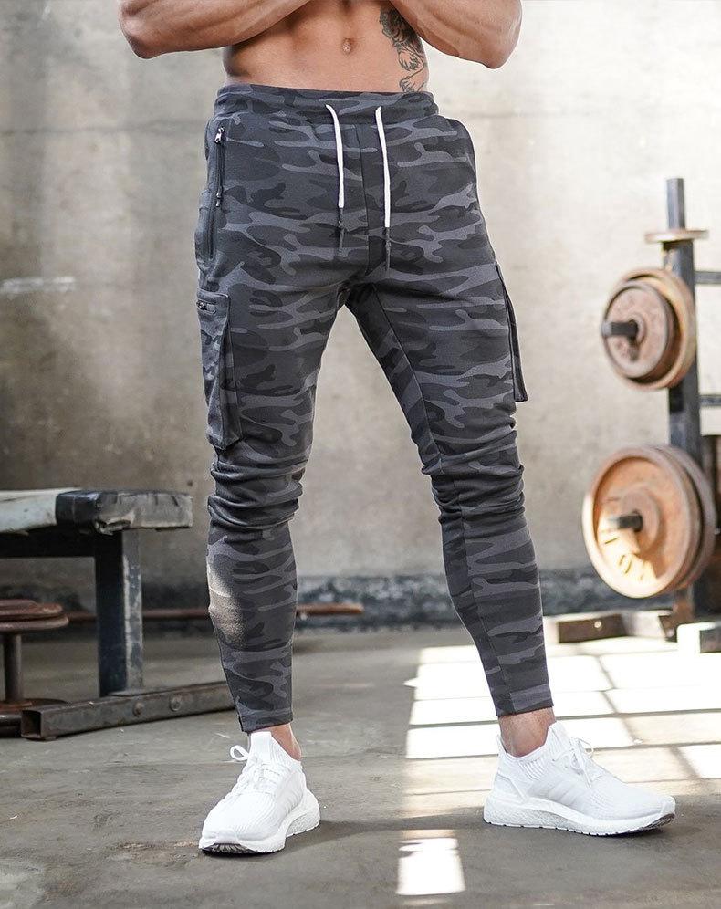 Herren Camo Jogginghose mit Taschen für Fitnessstudio-Camouflage-S-Luzern Mode