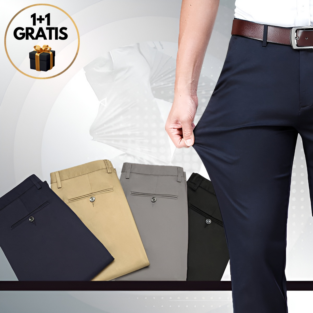 Herren Chinohose mit Stretchkomfort für Büro und Freizeit-Blau-29-Luzern Mode