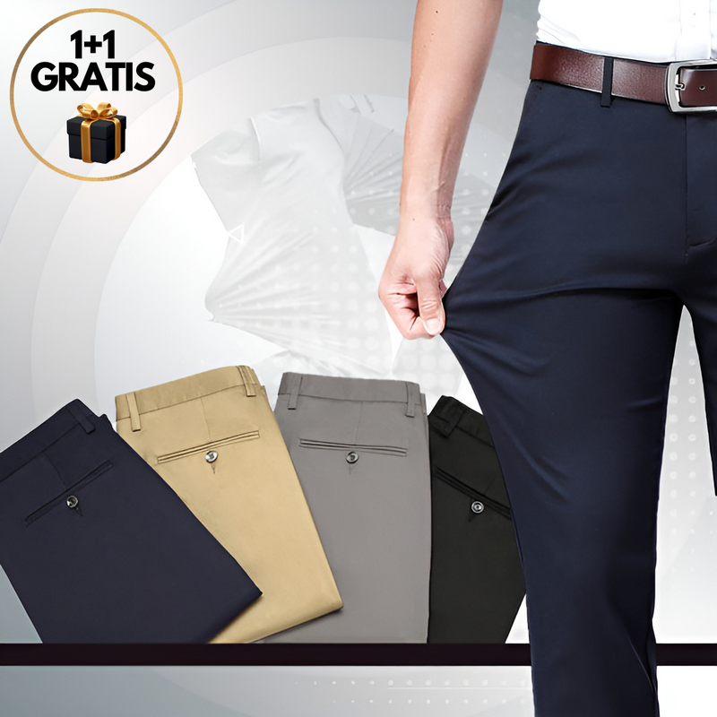 Herren Chinohose mit Stretchkomfort für Büro und Freizeit-Blau-29-Luzern Mode