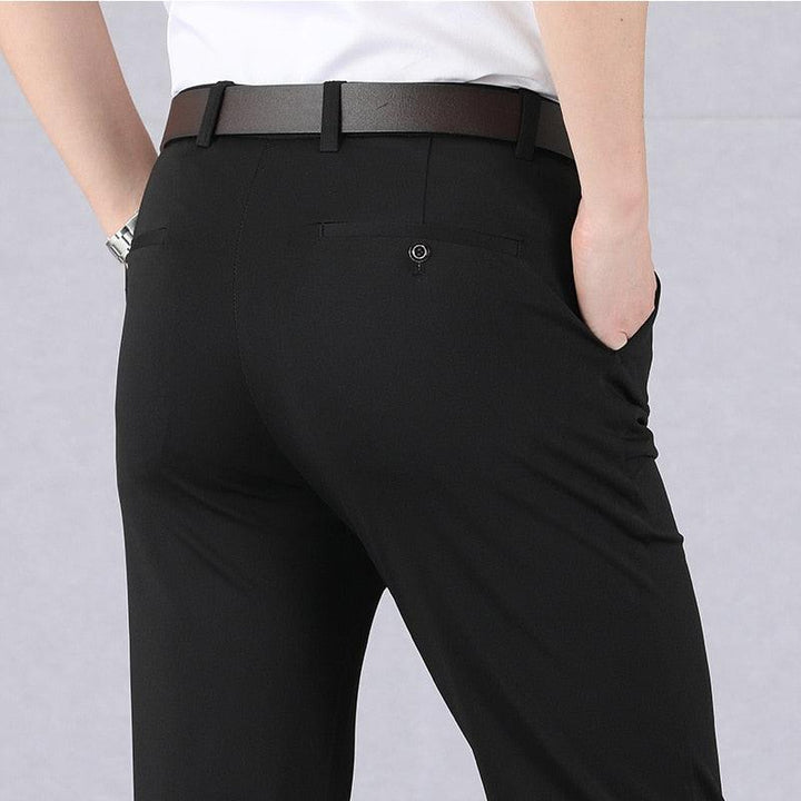Herren Chinohose mit Stretchkomfort für Büro und Freizeit-Schwarz-30-Luzern Mode