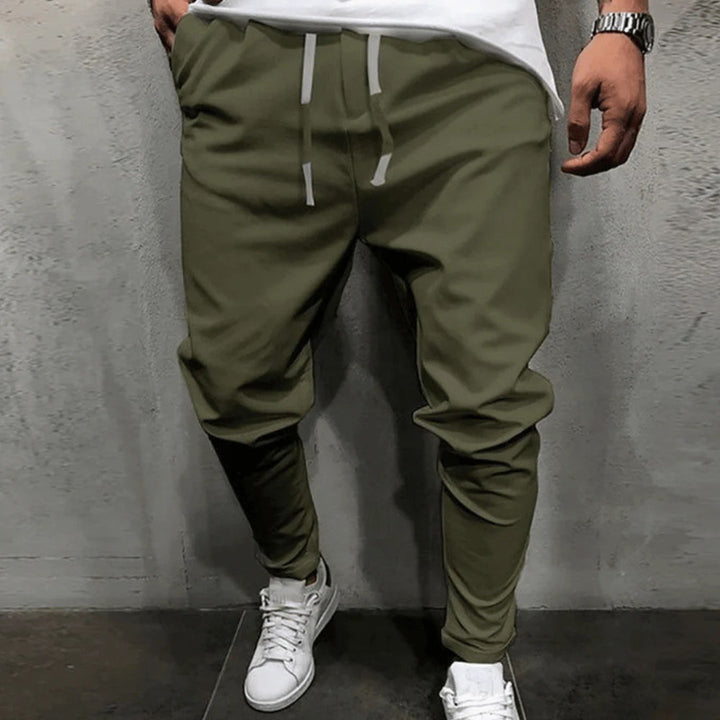 Herren Jogginghose mit Kordelzug - Bequeme Freizeithose-Armeegrün-S-Luzern Mode