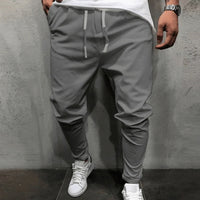 Herren Jogginghose mit Kordelzug - Bequeme Freizeithose-Grau-S-Luzern Mode