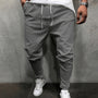 Herren Jogginghose mit Kordelzug - Bequeme Freizeithose-Grau-S-Luzern Mode