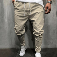 Herren Jogginghose mit Kordelzug - Bequeme Freizeithose-Khaki-S-Luzern Mode