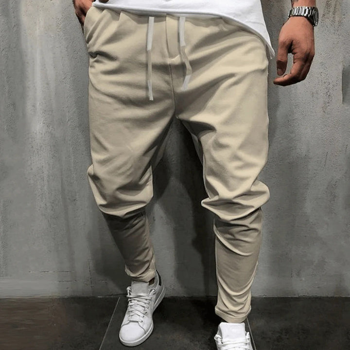 Herren Jogginghose mit Kordelzug - Bequeme Freizeithose-Khaki-S-Luzern Mode