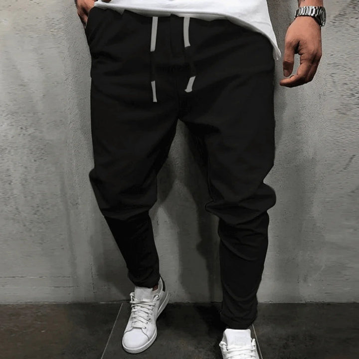 Herren Jogginghose mit Kordelzug - Bequeme Freizeithose-Schwarz-S-Luzern Mode