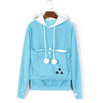Katzen Kapuzenpullover mit Bauchtasche für Haustiere-Blau-S-Luzern Mode