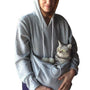 Katzen Kapuzenpullover mit Bauchtasche für Haustiere-Grau-S-Luzern Mode