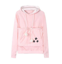 Katzen Kapuzenpullover mit Bauchtasche für Haustiere-Rosa-S-Luzern Mode