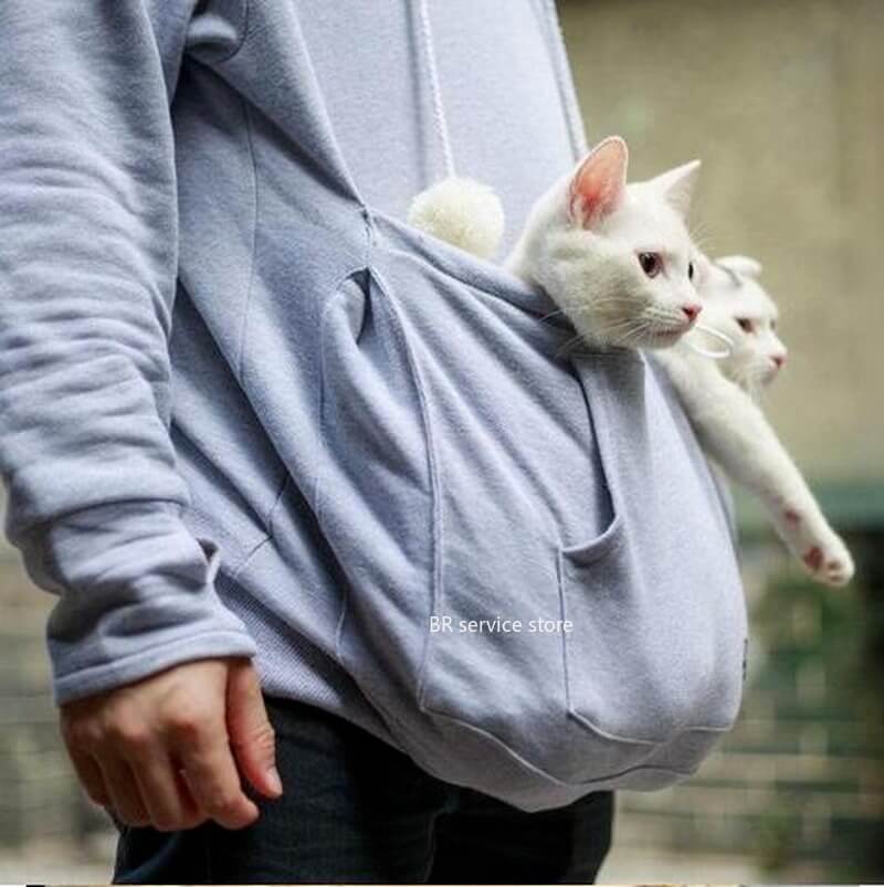 Katzen Kapuzenpullover mit Bauchtasche für Haustiere-Luzern Mode