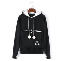 Katzen Kapuzenpullover mit Bauchtasche für Haustiere-Schwarz-S-Luzern Mode