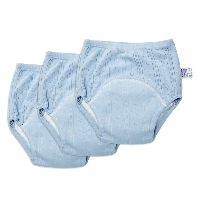 Bio-Baumwolle Spitzenwindel für Babys - Weiche Stoffwindel-Blau (3 Stück)-Medium (8-11 kg)-Luzern Mode