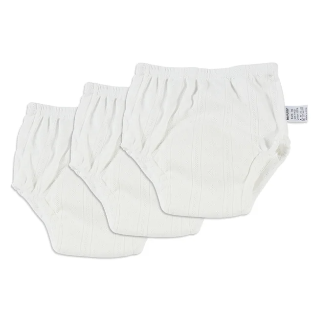 Bio-Baumwolle Spitzenwindel für Babys - Weiche Stoffwindel-Weiß (3 Stück)-Medium (8-11 kg)-Luzern Mode