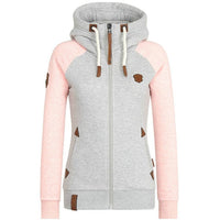 Damen Hoodie mit Kapuze und Kordelzug für Freizeitmode-Hellrosa-S-Luzern Mode
