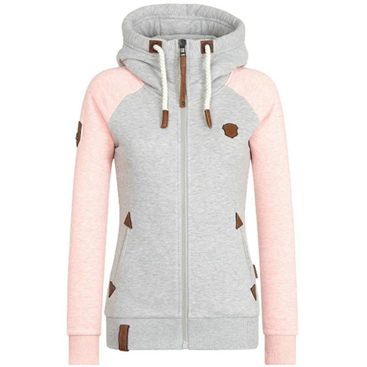 Damen Hoodie mit Kapuze und Kordelzug für Freizeitmode-Hellrosa-S-Luzern Mode