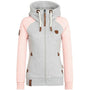 Damen Hoodie mit Kapuze und Kordelzug für Freizeitmode-Hellrosa-S-Luzern Mode