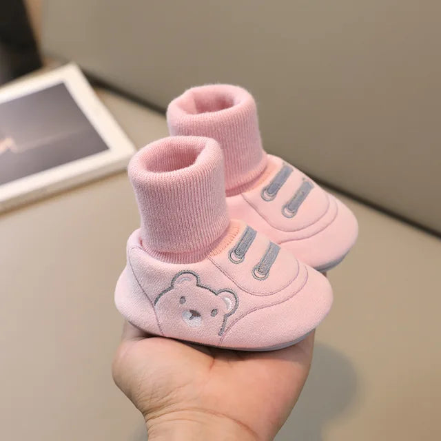 Kleinkinderschuhe | Rutschfest | Gummisohle | Niedlich | Flexibel-Rosa-S (0-6 maanden)-Luzern Mode