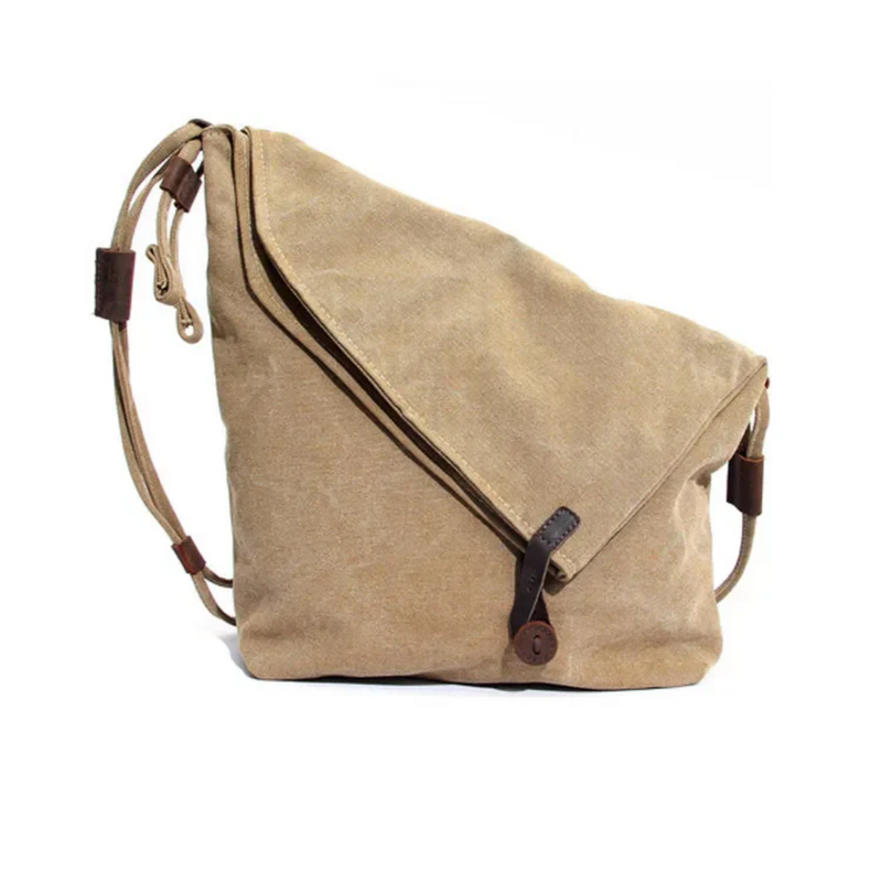 Leinwand Schultertasche Damen - Praktische Umhängetasche-Beige-Luzern Mode