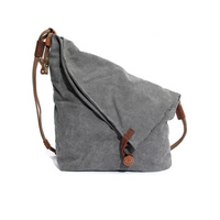 Leinwand Schultertasche Damen - Praktische Umhängetasche-Grau-Luzern Mode