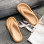 Komfort Slipper Damen und Herren | Weich | Rutschfest | Sommer Zehentrenner-Hafer Latte-36-Luzern Mode