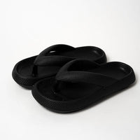 Komfort Slipper Damen und Herren | Weich | Rutschfest | Sommer Zehentrenner-Schwarz-36-Luzern Mode
