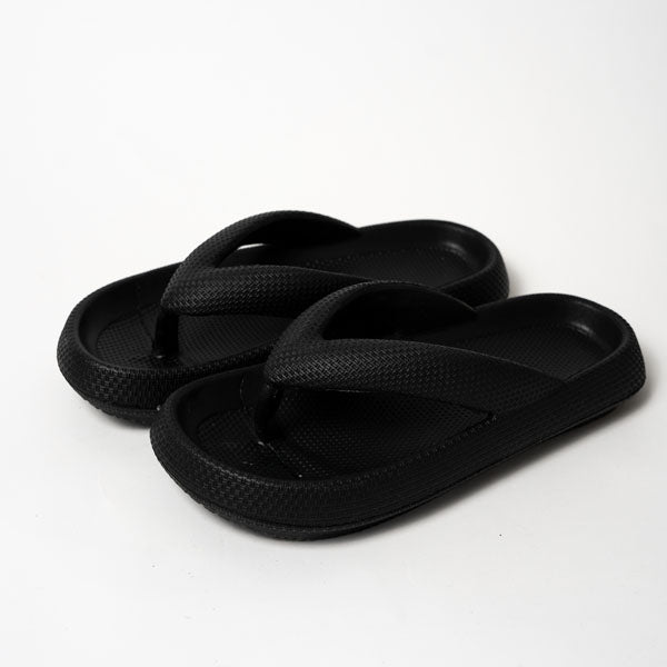 Komfort Slipper Damen und Herren | Weich | Rutschfest | Sommer Zehentrenner-Schwarz-36-Luzern Mode