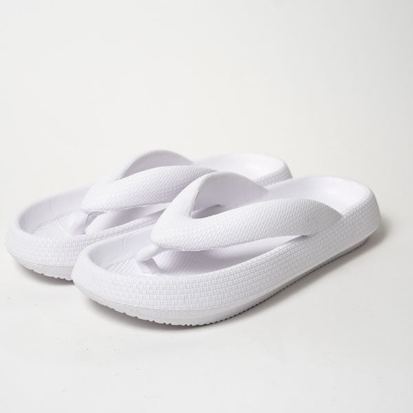 Komfort Slipper Damen und Herren | Weich | Rutschfest | Sommer Zehentrenner-Weiß-36-Luzern Mode