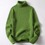 Herren Rollkragenpullover aus Strick für Herbst/Winter-Grün-M-Luzern Mode