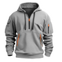 Herren Hoodie mit Reißverschluss und Taschen, sportlich-Hellgrau-S-Luzern Mode