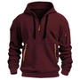 Herren Hoodie mit Reißverschluss und Taschen, sportlich-Rot-S-Luzern Mode
