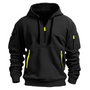 Herren Hoodie mit Reißverschluss und Taschen, sportlich-Schwarz-S-Luzern Mode