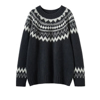Norwegerpullover Damen Strickpullover Wintermode Skandinavisch-Luzern Mode