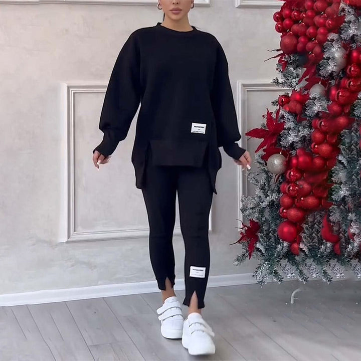 Damen Zweiteiler Set: Bequemes Sweatshirt und Hose Outfit-Luzern Mode