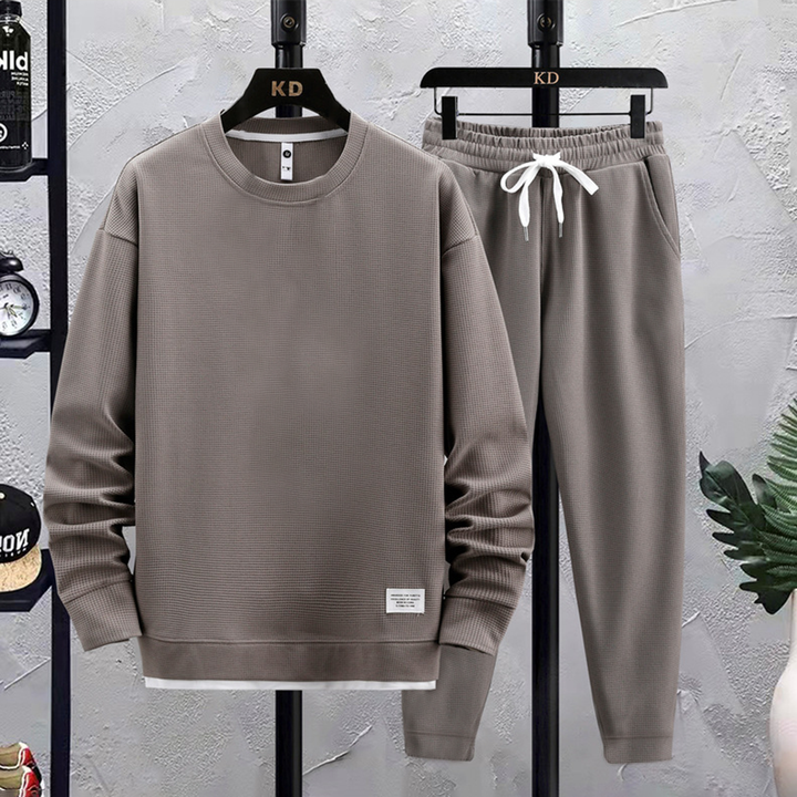 Herren Sweatshirt und Jogginghose Set für Freizeitmode-Grau-M-Luzern Mode